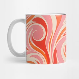 Swirl 70s Orange Pink Wavy Boho Mug